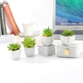 thumbnail image 6 of K-Cliffs Artificial Succulent Plants Potted in Cube-Shape White Ceramic Pots , Set of 4 (White), 6 of 11