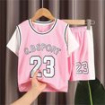 thumbnail image 3 of WOYY Toddler Boys Quick Drying Sports Outfits Basketball Tracksuit Short Sleeve T-Shirt Shorts Set, Sizes 2-3T, 3 of 3