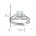 thumbnail image 2 of 925 Sterling Silver Rhodium Plated Polished Cubic Zirconia Wedding and Band 2 Ring Set Size 6 1.3mm Wide Wedding Ring Se, 2 of 2