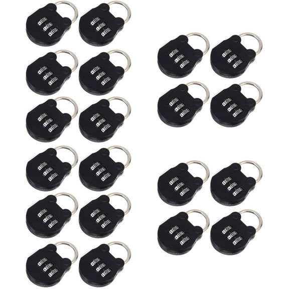 20 Pcs Combination Padlocks Metal Three Combination Locks Locker Locks