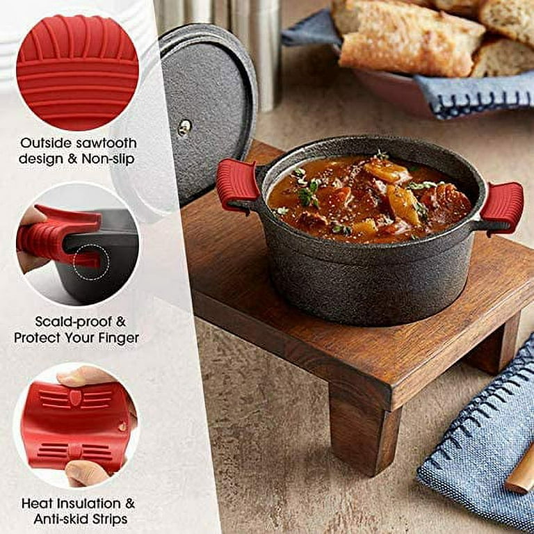 3Pcs Silicone Pot Handle Holder Cast Iron Skillet Holders Cover