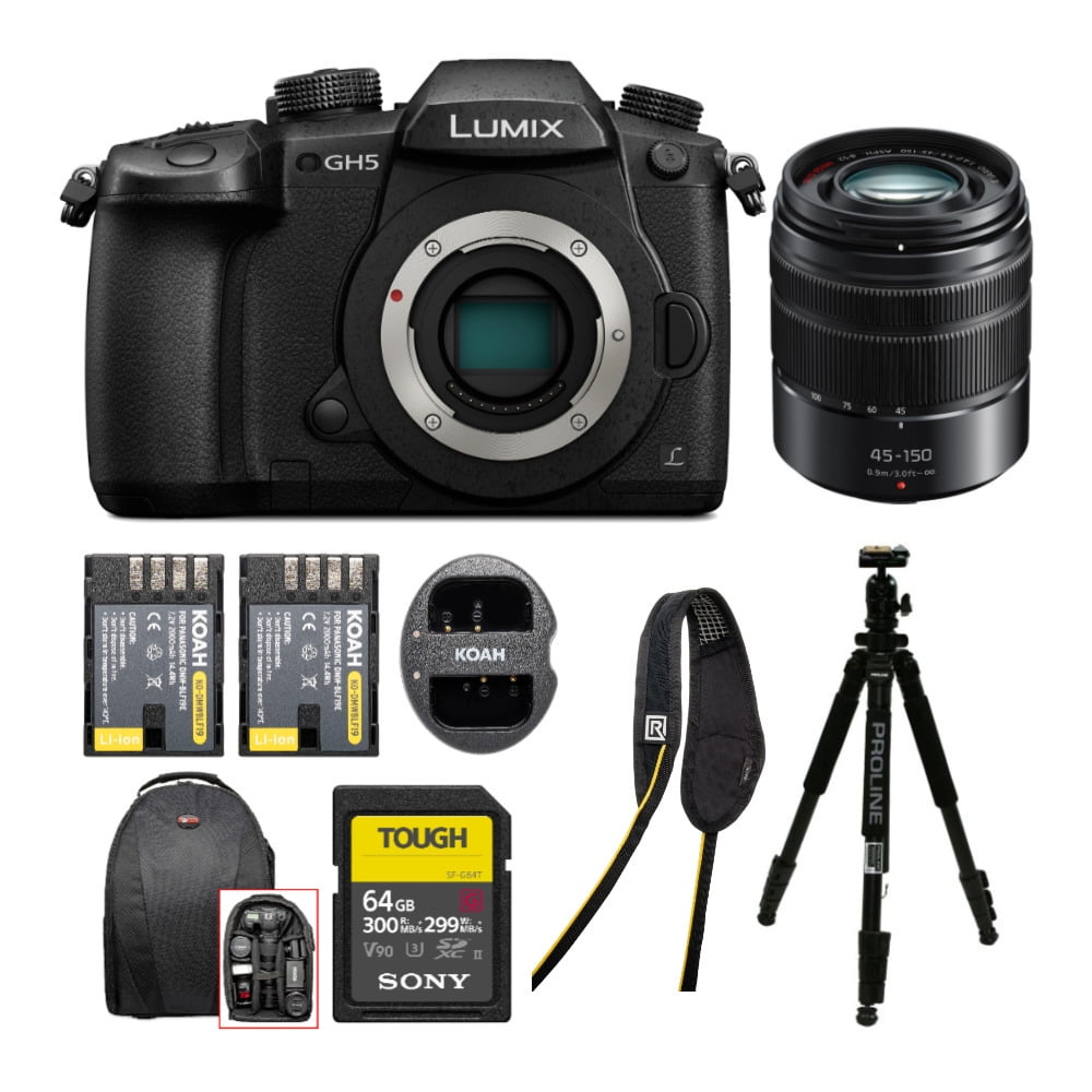 Panasonic GH5 LUMIX 4K Mirrorless Camera with 45150mm Lens and 64GB