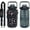 Black bottomed mushroom, variant on 64 oz Water Bottle with Straw & Sleeve motivational BPA-free Half Gallon Water Bottle Holder with Strap Aesthetic Water Jugs for Drinking with Handle for Gym Women Men Sunflower