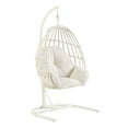 thumbnail image 5 of Mainstays Outdoor Wicker Patio Hanging Egg Chair, White, 5 of 9