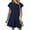 2# Navy Blue, variant on SHIBEVER Summer Dresses for Women Casual Ruffle Hem Shirt Dresses Comfy Cap Sleeve Solid Color Loose Fit Mini Dresses