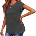 thumbnail image 2 of Cap Sleeve Oversized T Shirts Loose Fit Blouses Women's Summer Casual Tops, 2 of 6