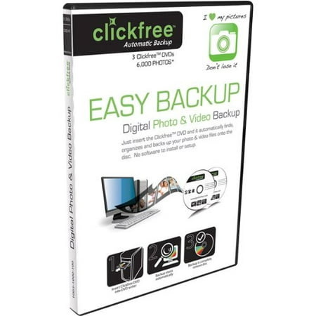 Automatic Backup DVD Photo and Video Edition DVD100-3, 3-Pack (Discontinued by Manufacturer), Has 4.5GB available storage space or approximately 2,000 photos.., By Clickfree Ship from (Best Way To Backup Photos And Videos)