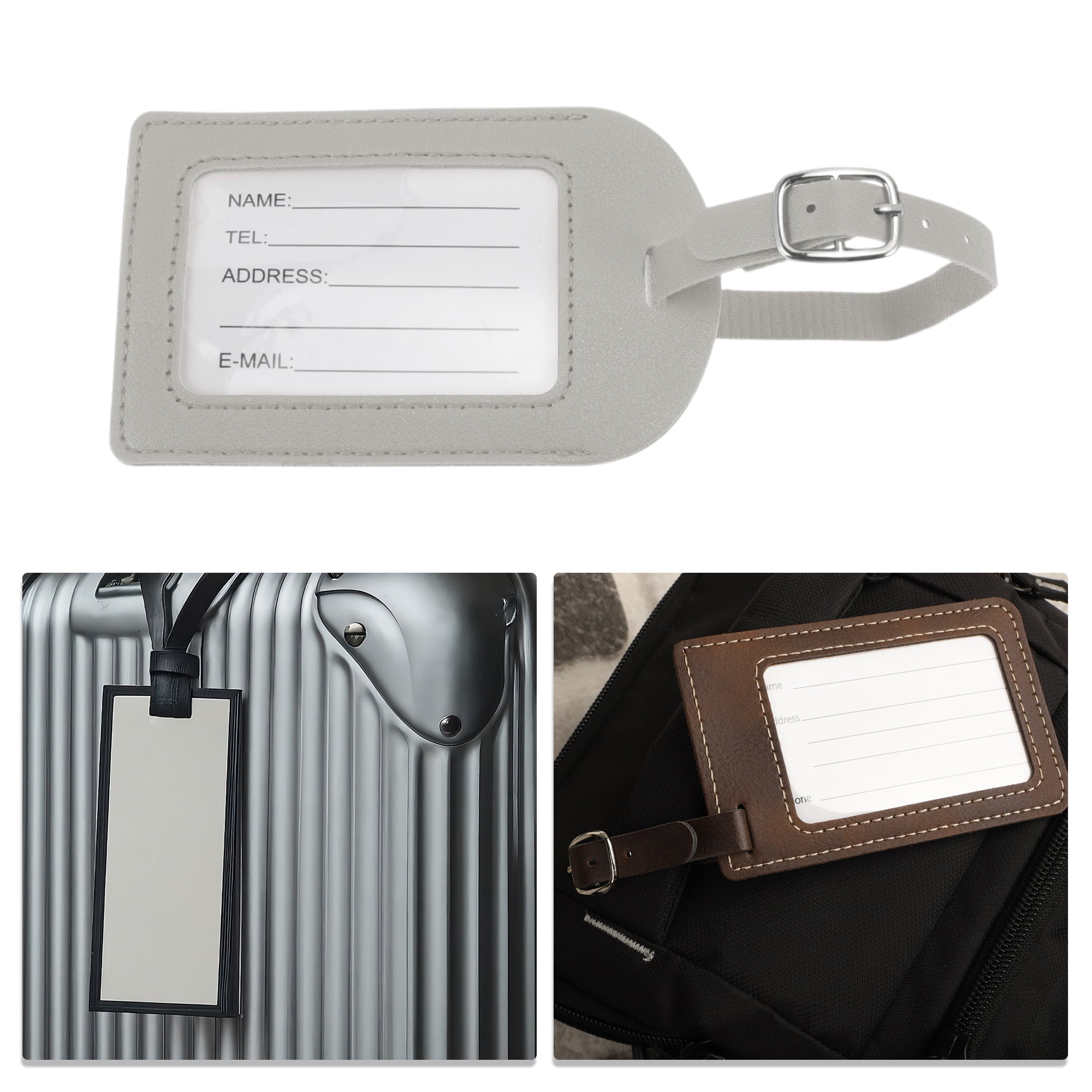 Unique Bargains 1 Pc Durable Luggage Tag for Travelling Gray