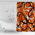 thumbnail image 2 of Shower Curtain, Abstraction Distortion Lines Art Waterproof Shower Curtain Set with Hooks for Bathroom Showers,Stalls and Bathtubs,72x84In Black Orange White, 2 of 9