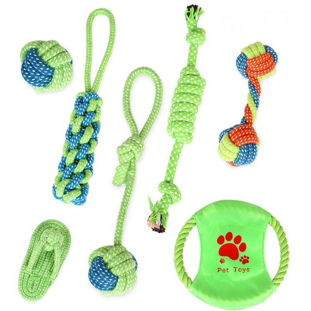 LOVE DOCK Puppy Toys for Small Dogs, Teething Toys for Puppies,Cute Dog Toys for Small Dogs,Durable Chew Toys for Puppies,100% Natural Cotton Rope Chew Toys, Safe, Non-Toxic (7 Pack)
