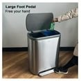 16 Gallon Dual Trash Can,60 Liter Trash Recycle Bin Combo with Soft