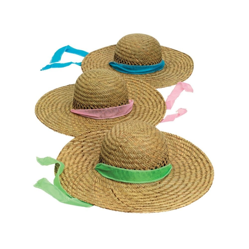 Fun Express Straw Sun Hats With Solid Band Apparel Accessories 6