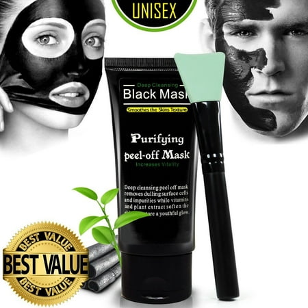 Ultimate Purifying Black Mask for Men & Women, Peel Off Blackhead Remover Face Mask for Acne, Oil Control, and Wrinkle Reduction, Includes