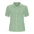 thumbnail image 4 of yunLCZ Women's Button Down Shirt Short Sleeve Shirts For Women Casual Summer 2025 Collared Down Cotton Linen Tops Loose Fit Blouse Clothing, 4 of 4