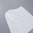 thumbnail image 6 of Elainilye Fashion Long Sleeve Undershirt for Women Casual Comfortable Pullover Top Soild Color Round-Neck Bottom Shirt Tops,White, 6 of 9
