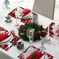 thumbnail image 5 of JOOCAR Christmas Placemats, Red and Black Buffalo Plaid Truck Elk Lights Merry Christmas Placemats for Home Dining Table Festive Decor Rectangular Placemats Set of 6, 5 of 6