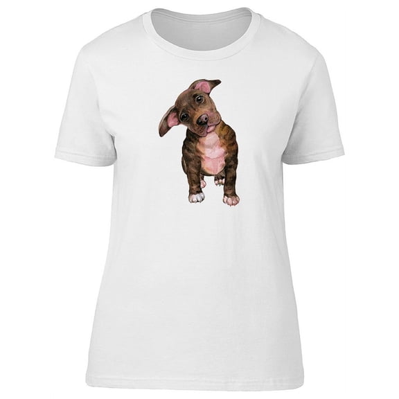 Cute Adorable Puppy Pitbull T-Shirt Women -Image by Shutterstock, Female XX-Large