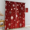 thumbnail image 4 of Christmas Curtains, Geometric Snow Scene Pattern Kids Blackout Pinch Pleated Curtains, Filter Light Energy Saving Long Drapes for Bedroom Living Room Kitchen Indoor Outdoor Window-W84xL84in, 4 of 6