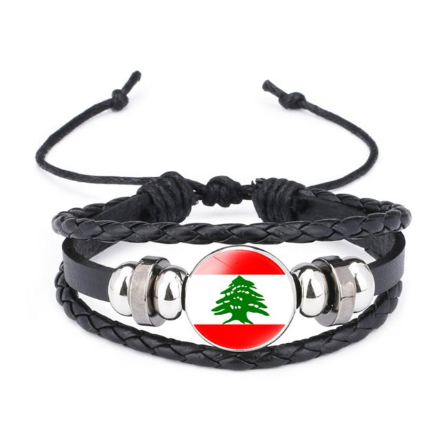 Pulsera elástica LUVCLS con bandera del Líbano árbol de cedro Y4I2 1 unidad