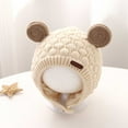 thumbnail image 2 of VNKIDY Kids Hats Children Cute Solid Color Knitted Baby Hat With Animals Ear Design Warm Cozy Winter Cap Soft Earflap Beanie For Cold Weather Protection Cozy Headwear, 2 of 5