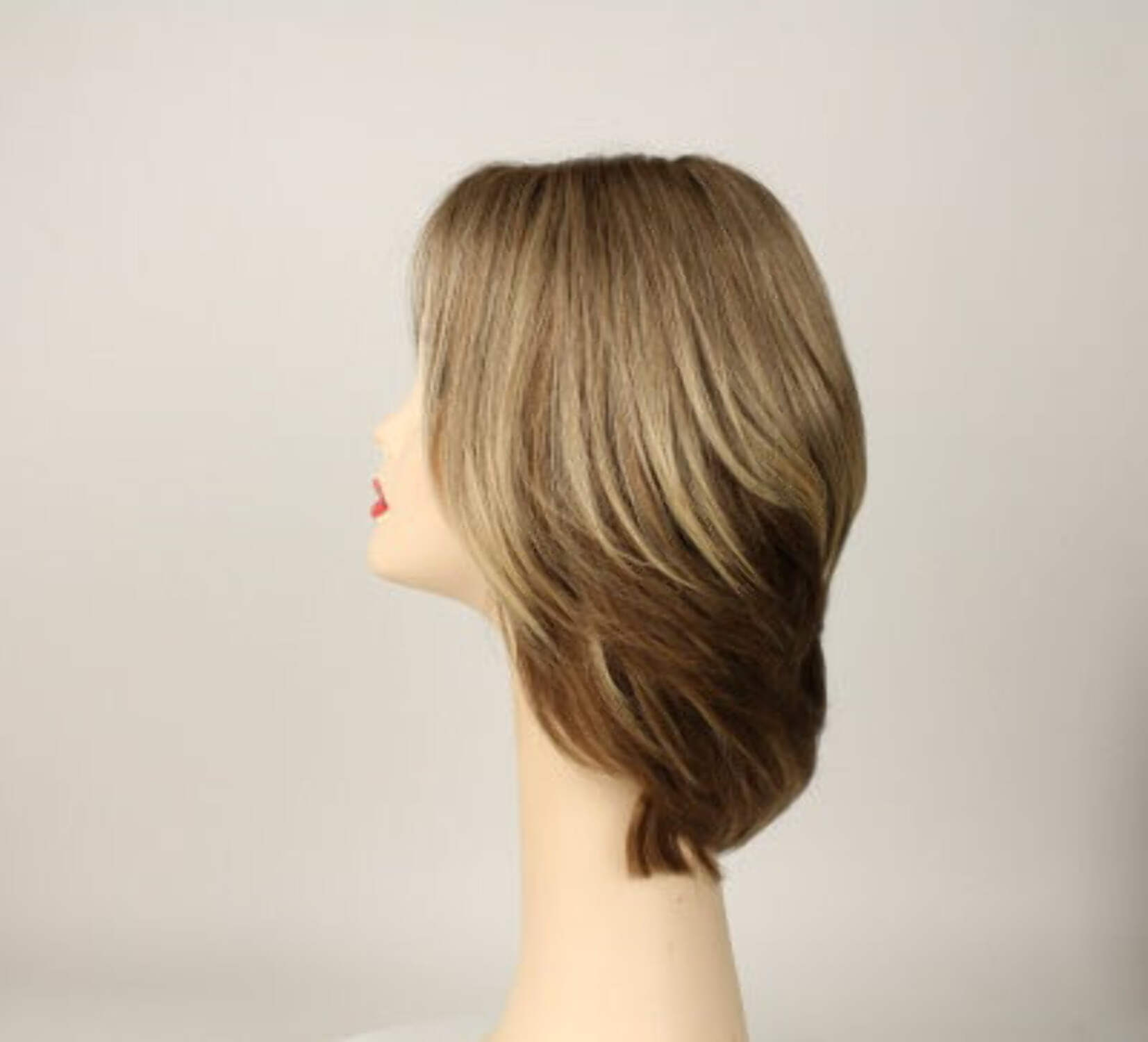 European Human Hair Freeda Wig Regina Light Blonde With Darker Roots Multi-Directional Skin Top Size S