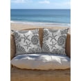 thumbnail image 5 of Outdoor Pillows Waterproof, Grey Coastal Throw Pillows with Inserts Included, Beach Starfish Nautical Coral Shell Summer Indoor Outdoor Decorative Lumbar Pillow for Bed/Couch/Patio 16"x16", 1Pcs, 5 of 8
