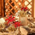 thumbnail image 4 of Flores de Navidad artificiales con purpurina, adornos de árbol de Navidad, decoraciones de Feliz Navidad para el hogar, decoración de Año Nuevo, 10/5 piezas, 14cm, 4 of 4