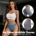 thumbnail image 4 of Thongs for Women - Blue Maple Leaf No Show Seamless Womens Thongs Underwear, Soft Stretch G String Thongs for Women,Cuteness Ladies Thong Bikini Panties Briefs, 4 of 5