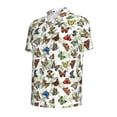 thumbnail image 2 of Rocae Multicolored Butterflies for Men's Short Sleeve Polo Shirt, Quick Drying Performance Moisture Wicking Sports Men's Golf Shirt Large, 2 of 9