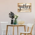 thumbnail image 5 of Rustic Kitchen Wall Art Gather Signs for Home Decor Canvas Paintings Inspirational Saying Quotes Poster Picture Wood Grain Sign Prints Artwork: Gather Here With Grateful Hearts 12x16 Ready To Hang, 5 of 6