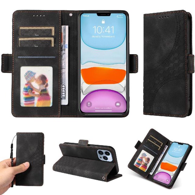 Funda GANGXUN para iPhone 13 Pro con diseño acolchado elegante, cuero PU, protección total y ajuste preciso