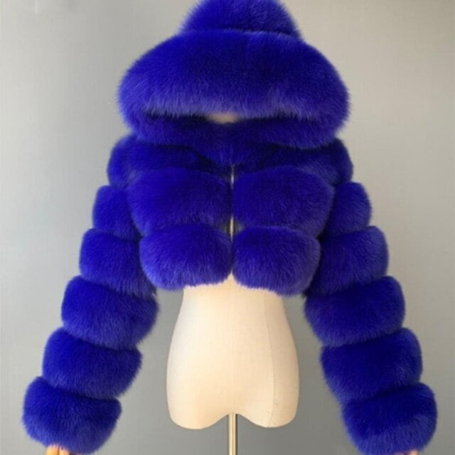 Hooded faux-fur coat - Women