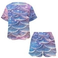 thumbnail image 3 of Mermaid Fish Scales 2 Pack Women’s Pajama Set Print Sleepwear And Shorts Y2k Loungewear Sets S-5XL, 3 of 7