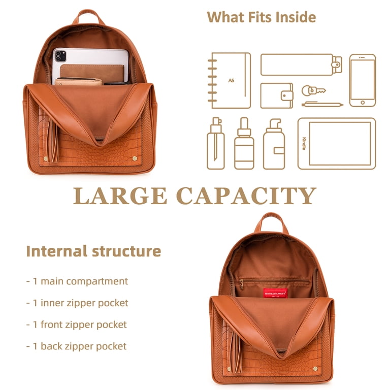 Small Backpack Purse for Women Anti Theft Backpack with Secured Zipper & Tassel Amazon.com: Montana West Medium Backpack Purse for Women  main image 2