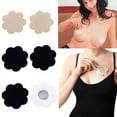 thumbnail image 5 of 10 Pairs Flower Satin Self Adhesive Breast Petal Pasties Cover Bra Pad Sticker - Black, 7.5cm, 5 of 5