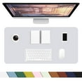 thumbnail image 2 of Desk Pad Protector, Mouse Pad, Non-Slip Computer Mat for Desk, PU Leather Office Desk Mat for Home & Office, Waterproof Laptop Desk Blotter for Keyboard and Mouse (35.4" x 17.7", Light Gray), 2 of 8