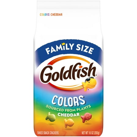 Goldfish Colors Cheddar Cheese Crackers, 10 oz Bag, Pack of 4