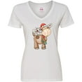 thumbnail image 3 of Inktastic Christmas Molly Moose Women's V-Neck T-Shirt, 3 of 5