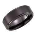 thumbnail image 1 of Jewels By Lux Tungsten 8mm Ridged Wedding Ring Band with Black PVD Size 12, 1 of 2