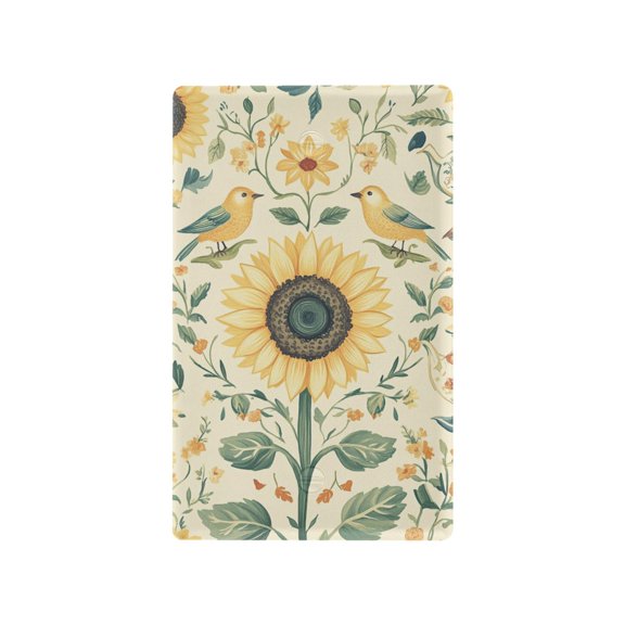 Yayeee Blank Wall Plate Cover 1-Gang 4.5"x2.7" Home Unused Decorative Outlet, Floral Birds Pattern
