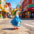thumbnail image 6 of AuroraX 23 inch Porch Goose Outfits 19" Porch Goose Outfits for all The Seasons Summer Raincoat Seasonal Lawn Garden Decor Outdoor Porch Goose Accessories Blue, 6 of 6
