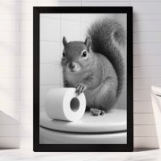 TheNameStore Squirrel Bathroom Decor Farmhouse Photo Picture 8.5 x 11 Wall Art Photo Picture Art Prints Set of 3