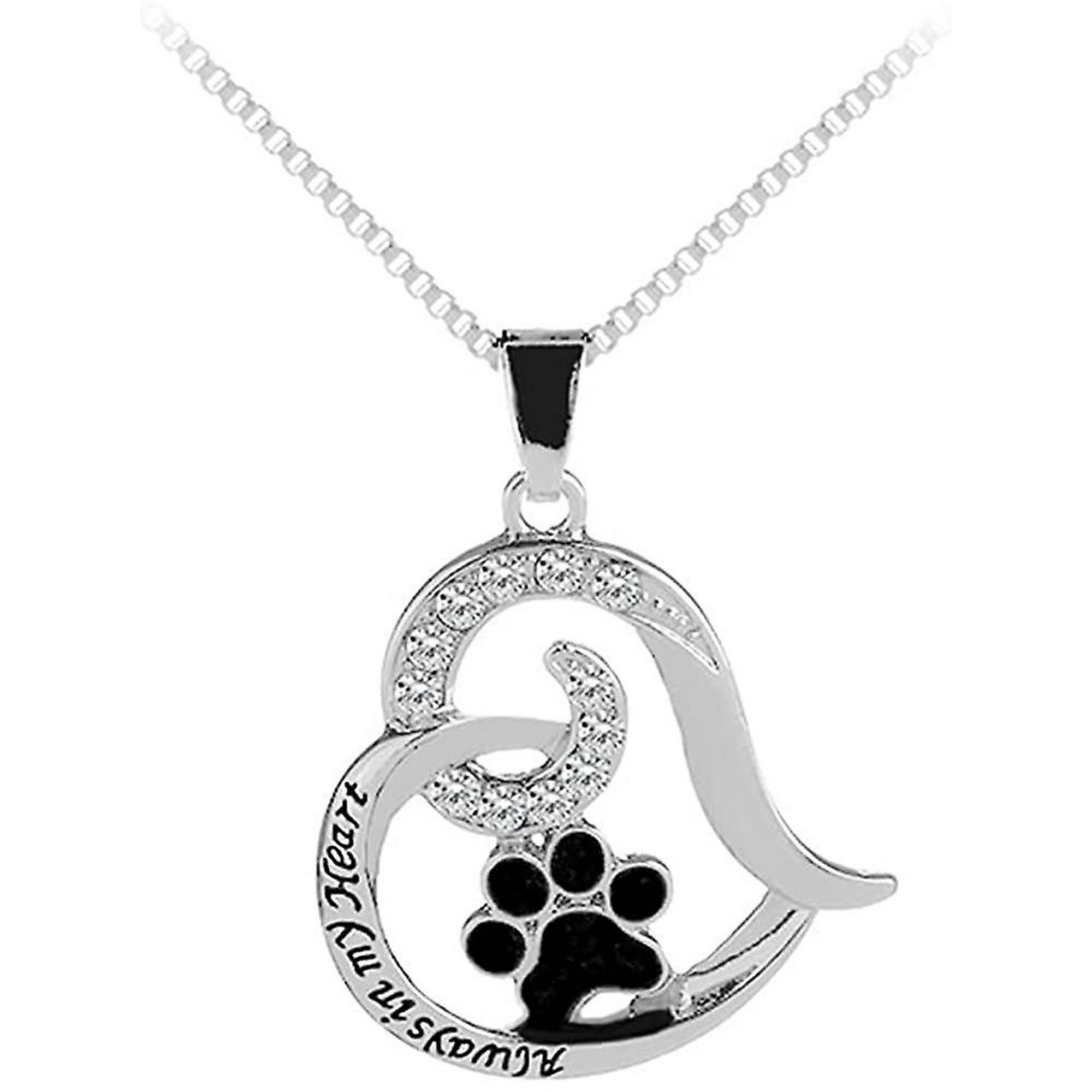 Sympathy Gift For Pet Dog Memorial Gifts For Dogs Paw Print Necklace Always In My Heart Necklace Walmart