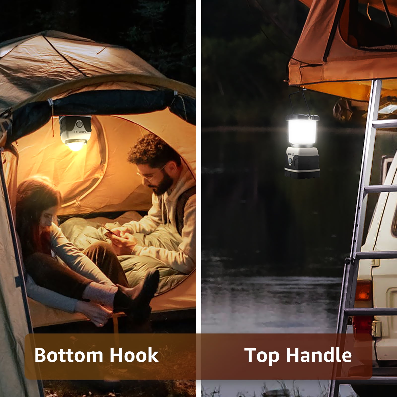 Lepro Camping Lantern, 1000 Lumen Camping Lights Battery Powered, Dimmable Warm White and Daylight Modes, Lantern and Flashlight for Power Cuts, Emergency Lighting, Hiking, Fishing, White