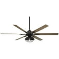 thumbnail image 2 of 72" Casa Vieja Industrial Outdoor Ceiling Fan with LED Light Remote Control Matte Black Oak Wood Cage Damp Rate for Patio Exterior, 2 of 8