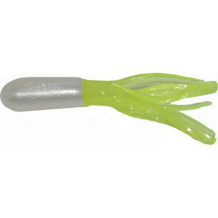Big Bite Baits 1.5 in. Crappie Tube Pearl & Chartreuse - 10 Per Bag
