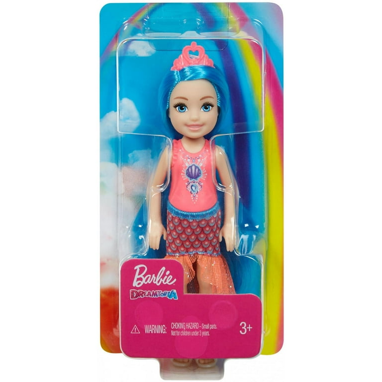 Barbie Dreamtopia Chelsea Sprite Doll 7 Inch With Blue Hair Wearing Fashion And Accessories