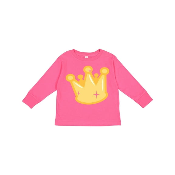 Inktastic Gold Crown Boys or Girls Long Sleeve Toddler T-Shirt