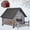Gray(Insulated), variant on Aivituvin Outdoor Dog House, Puppy Shelter with Anti-Bite Metal Iron Frame for Medium Dogs
