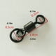 thumbnail image 3 of Yuarrent Conector de pesca de 30 uds, giratorio de Metal resistente a la oxidación, Micro anillos negros, conectores de línea de aparejos, Pescar, 3 of 6
